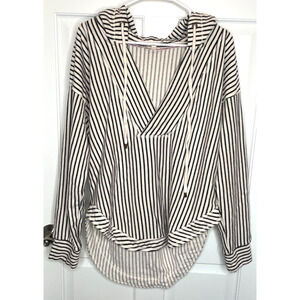 Anthropologie Pilcro Warfside Hooded Sweatshirt Sz L Oversized Fisherman Coastal